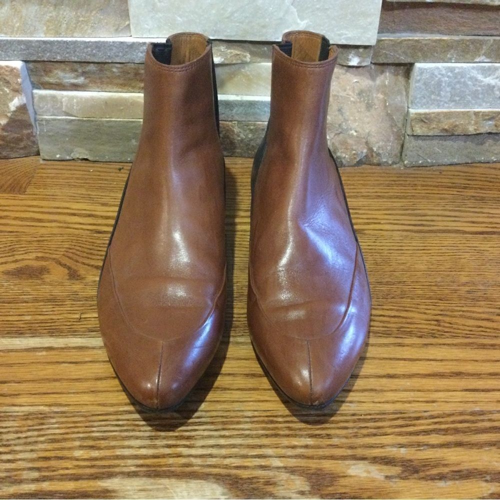 BALENCIAGA Leather Colorblock Pattern Chelsea Boots